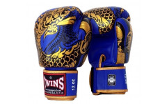 Боксерские перчатки Twins Special FBGVL3-52 Dragon blue gold 16 oz Боксерские перчатки Twins Special FBGVL3-52 Dragon blue gold 16 oz