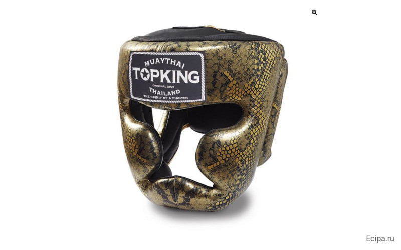 Боксерский шлем Top King Gold / Black Snake Edition Head Guard M