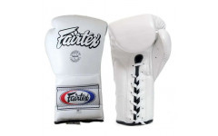 Боксерские перчатки на шнурке Fairtex BGL7 white 12 oz