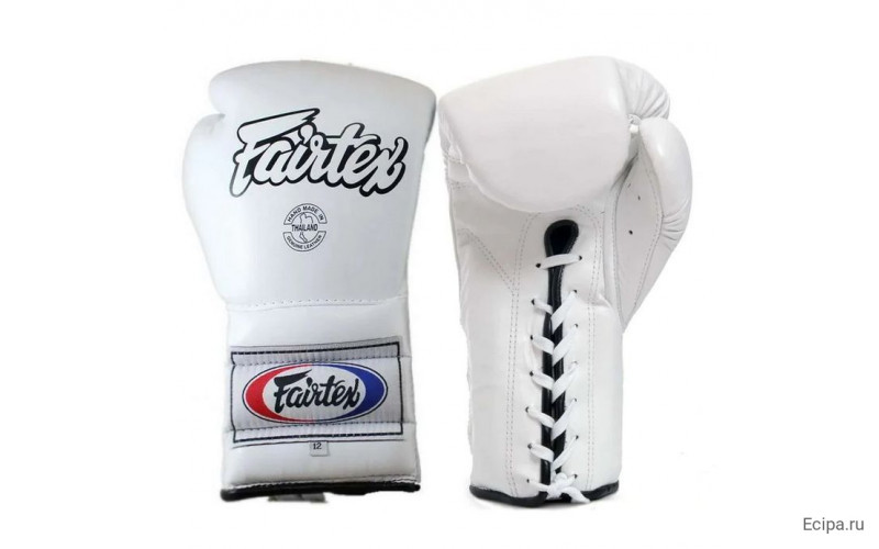Боксерские перчатки на шнурке Fairtex BGL7 white 16 oz