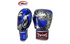 Боксерские перчатки Twins Special FBGVL3-52 Dragon blue silver 10 oz Боксерские перчатки Twins Special FBGVL3-52 Dragon blue silver 10 oz